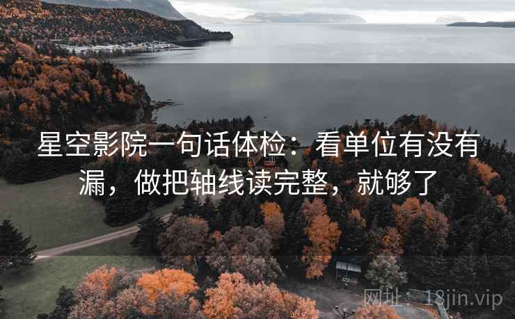 星空影院一句话体检：看单位有没有漏，做把轴线读完整，就够了